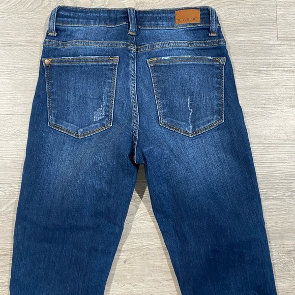 Judy Blue‎ Relaxed Fit Angie Straight Leg Distressed Jeans JB82102DK Size 1/25 - Picture 8 of 9